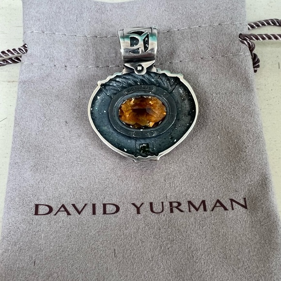🔴Authentic vintage DAVID YURMAN Large Citrine & Turmaline Pendent 🔴 - Picture 2 of 8